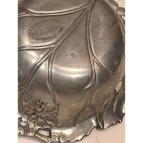 1999 Arthur Court Aluminum Grape Leaf Nut Dish 6" Set of 2 Vintage GUC - Picture 7 of 9